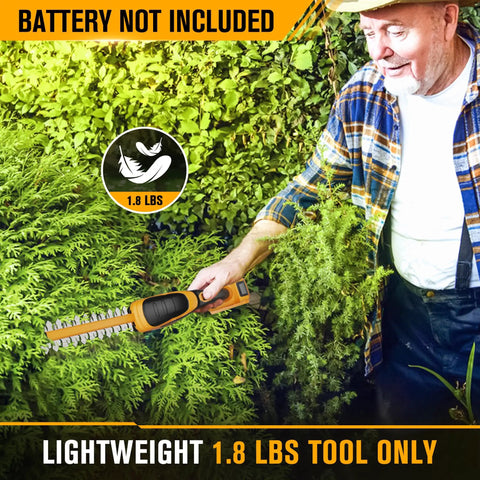 Person using Cordless Hedge Trimmer For DeWalt 20V Max Battery Tool Only No Battery Included Lightweight Handheld in garden