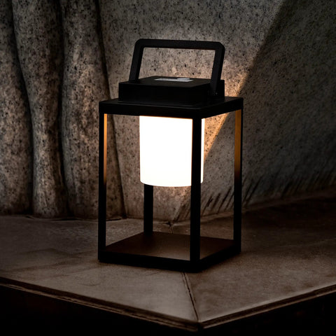 Rechargeable Outdoor Table Lantern With USB Port No Wires Needed, 350 Lumen Cordless Lamp, IP44 Waterproof Weatherproof