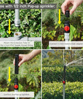 Multi Adjustable Sprinkler Set With Metal Extensions Included 12 Pieces Fits Standard Half Inch Threaded Lawn Watering Systems
