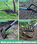 82 Inch Adjustable Garden Hoe And Cultivator Rake With Five Tines A 2 In 1 Weeding And Planting Tool For Loosening Soil Removing Weeds