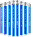 Dry diamond drill bits set, 10 pcs, blue anodized shanks with diamond-coated tips, 6mm diameter.