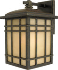 Hillcrest 13 Inch Mission Style Outdoor Wall Sconce Imperial Bronze With Linen Glass Arts And Crafts Exterior Lighting