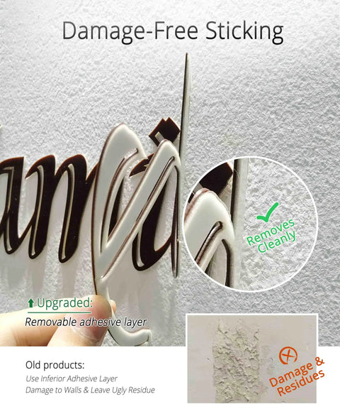 Damage-free sticking of Antler Themed Family Tree Wall Art with 3D removable picture frame collage adhesive layer.