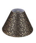 Off White Faux Linen Empire Lamp Shade With Brass Spider Fitter, 7 Inch Top, 18 Inch Bottom, 12.5 Inch High, elegant leaf pattern