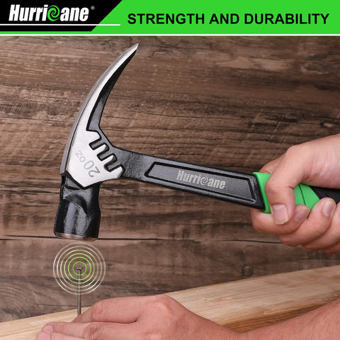 16 Oz Claw Hammer With Magnetic Nail Holder For Easy Start Straight Rip Claw Heavy Duty One Piece Forged Construction Ergonomic Non Slip Handle in use