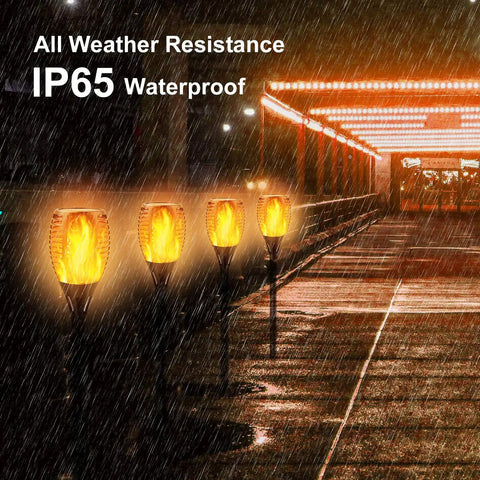 Lit Upgraded Solar Flame Lights Outdoor 3 Options Solar Torch Waterproof Dancing Flame Post Lights For Garden Pathway Yard Auto On Off Dusk To Dawn Sensor 8 Pack