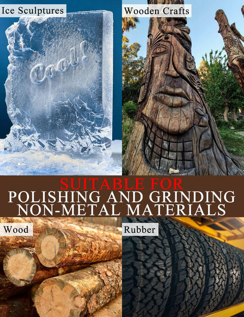 Heavy Duty Wood Carving Disc Set With Pro Grade Five Rotary Burrs for polishing ice, wood, rubber in non-metal applications.