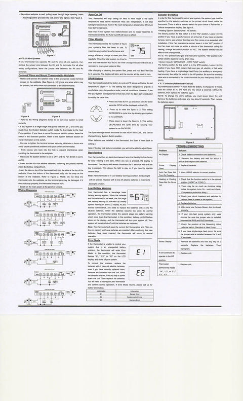 Tamper Proof Thermostat For Landlords And Pros installation instructions sheet with diagrams and setup details