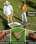Roller Thatch Rake For Lawn With 15 Inch Dethatcher And Smooth Rolling Wheels No Fuss Easy Glide Adjustable 0 To 15 Degrees