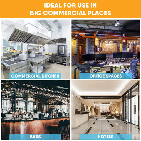 Image showing commercial kitchen, office spaces, bars, and hotels where Lowkey White Wall Sconce Fly Light Trap is ideal.