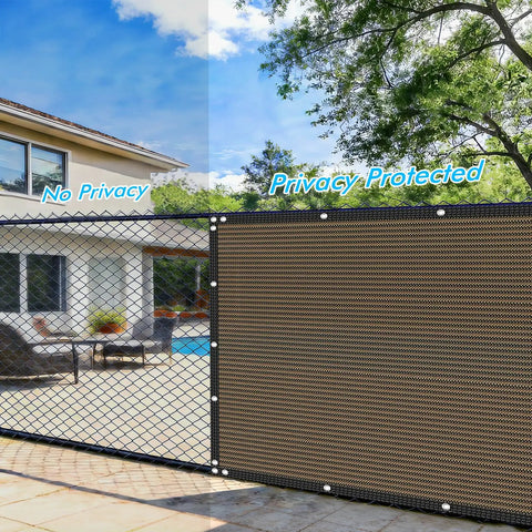 6 Foot By 50 Foot Privacy Fence Screen 180 GSM Heavy Duty Shade Net With Reinforced Bindings And Grommets on pool deck