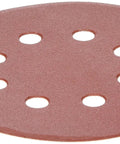5-Inch Eight Hole Hook And Loop Random Orbit Sandpaper 120 Grit Tan 25 Pack For Handheld Sander Use Durable Aluminum Oxide Grain Resists Heat Build Up For Smooth Finishes