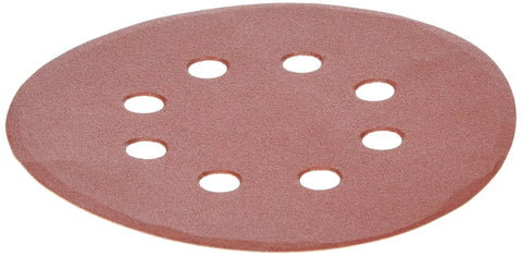 5-Inch Eight Hole Hook And Loop Random Orbit Sandpaper 120 Grit Tan 25 Pack For Handheld Sander Use Durable Aluminum Oxide Grain Resists Heat Build Up For Smooth Finishes