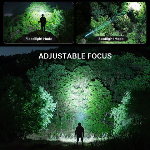Rechargeable Ridiculously Bright Headlamp 99000 Lumens Two Pack With 3 Modes And 90 Degree Adjustable Beam IPX6 Waterproof in forest