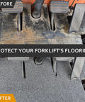 Heavy Duty Non Skid Forklift Floor Mat And Tractor Cab Protector With Tough As Nails Rubber Deck Pad; installed in tractor footwell.