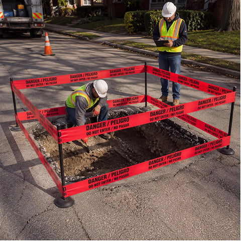 Top Shelf Six Roll Red Hazard And Caution Warning Tape No Sweat Non Adhesive Barrier Ribbon For Job Site Crowd Control 3 Inch X 1000 Ft Heavy Duty Safety Rolls Construction Zones And Event Barricades
