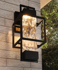 Dusk To Dawn Outdoor Wall Light With Bubble Glass 15 Inch Exterior Sconce Waterproof Porch Lamp For House And Garage Auto On At Night Auto Off In Daylight Bulb Included No Fuss Easy Install mounted on brick wall