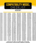 Dryer Repair Kit 4392067 For Whirlpool Duet Front Load Dryers compatibility model checklist for replacement parts
