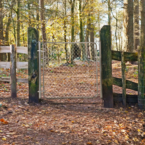 Adjustable Gate Kit For Chain Link Fence With Round Frame That Fits 24-72 Inch Openings And Up To 12 Feet All Weather