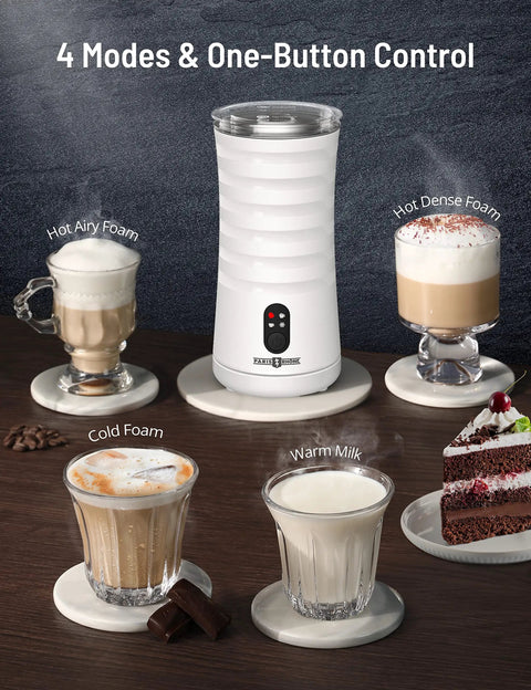 4 In 1 Milk Frother With Temperature Control For Hot Or Cold Foam Barista Grade Foam No Fuss Auto Shut Off