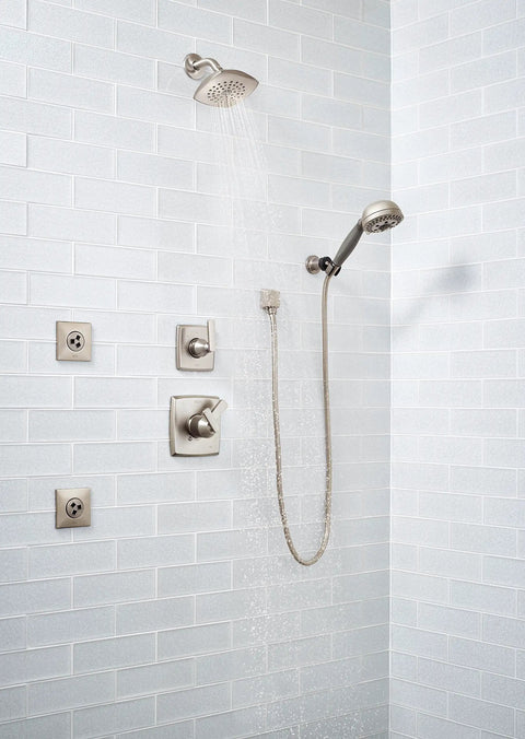 Ashlyn 3-Function Shower Diverter Trim Kit for 3 Way Shower With Brushed Nickel Finish, Diverter Valve Trim, Model T11864-SS in use