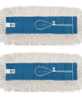 Industrial-Grade Cotton Dust Mop Head Refills 24x5 Replacement For Busy Homes Gyms Offices And Commercial Spaces Go-To Heavy-Duty Mop Heads For Janitorial And Housekeeping 2 Pack, top view of two mop heads