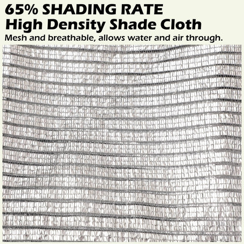 Sixty Five Percent Aluminum Foil Shade Cloth With Grommets 10 Ft By 12 Ft Mesh Sun Block Fabric close-up texture view