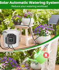 3W Solar Drip Irrigation System With Digital Programmable Smart Watering Kit And 2200mAh Battery for 15 Potted Plants.