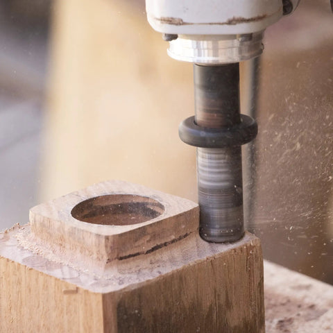 Turbo Shaft Freehand Power Carving Attachment For Angle Grinder 20 Millimeter Diameter in use for detailed woodworking