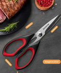 Heavy Duty Kitchen Scissors 8.8 inch Stainless Steel Shears for Cutting Food, Poultry, Meat, Vegetables, and Herbs, Dishwasher Safe