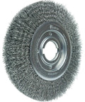 10 Inch Medium Face Crimped Wire Wheel With 0.020 Inch Steel Fill And 2 Inch Arbor Hole For Straight Grinders Benchtop And Buffing Lathes