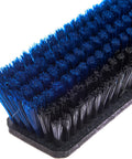 Top Rated 18 Inch Push Broom Head Replacement Featuring Angled Synthetic Bristles, blue and black bristles on a sturdy base.