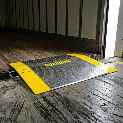 Rock Solid Aluminum Dock Plate Covers Standard 36 By 48 Inch Surface Rated Tough At 5300 Pound Capacity Easy On Pallet Jacks And Hand Carts While Plugging Truck Trailer Gaps For Hassle Free Daily Operation