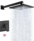 Matte Black Shower Faucet Set With Valve And Rain Shower Head No Fuss All In One Pressure Balance Shower System Easy Install Kit