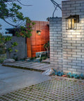 Black Exterior Wall Light With Dusk To Dawn Sensor And Seeded Glass For Front Porch Patio Or Garden, 1 Light Outdoor Fixture