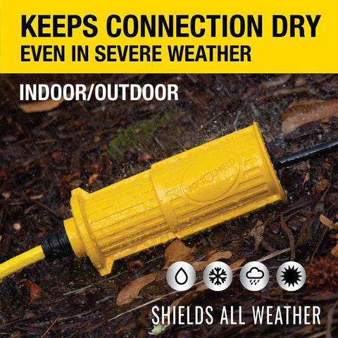 Built Like A Tank 50 Ft 14 3 Sjwt Heavy Duty Extension Cord With All In One Weather And Kink Resistant Shielding in wet conditions.