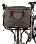 4 In 1 Dayliner Box Bag 20 Liter Water Resistant Rolltop for bike handlebars, rack, trunk, or basket with shoulder strap attached to a bike