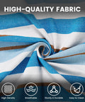 Close-up of blue, white, and brown fabric of Double Brazilian Cotton Hammock Portable Outdoor Camping Hammock With Tree Straps Travel Bag