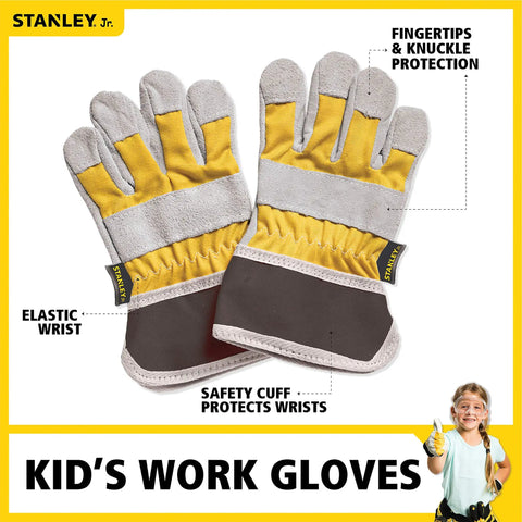 Kid Sized Work Gloves For Little Hands That Stay Safe And Comfortable With Durable Fabric For Everyday Projects, Mixed Color Design For Ages 3 And Up
