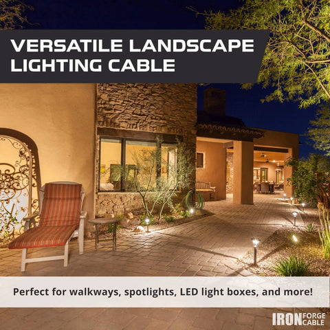Go-To Low Voltage Wire 16/2 For Landscape Lighting And Outdoor Projects 250 Ft Black 16 Gauge Wiring in garden lighting setup