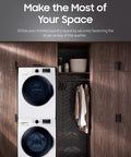 Stacking Kit For 24 Inch Wide Front Load Washer And Dryer, Space Saving Mount, All Parts Included, Samsung Compatible SK-DH in closet