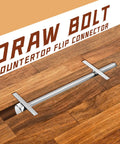12 Pieces 1/4 X 3 1/2 Inch Countertop Miter Connector Bolts With Square Nuts For No Sweat Cabinet Installations And Rock Solid Wood Joint Fastenings That Deliver Serious Shop Grade Reliability, showing a draw bolt in a countertop.