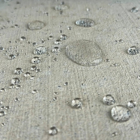 No Sweat Water Repellent Sealant For Concrete Brick Stone Stucco And Wood Decks Breathable Clear Finish on treated surface with water droplets