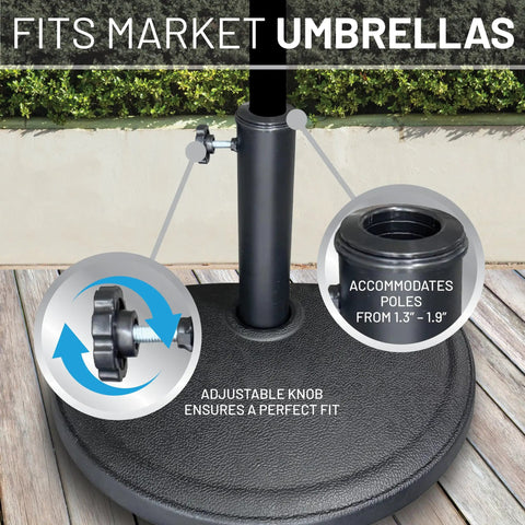 base for curved patio umbrella 20 lb Half Round Patio Umbrella Base Fits Up To 1.9 ✓