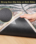 3 Ft Round Rug Pad No Slip Underlay For Hardwood Floors, One Eighth Inch Thick Waterproof Felt Carpet Pad shown under a rug