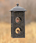 Fly-Thru Wild Bird Feeder With Two Feeding Stations 2 Lb Capacity For Black-Oil Sunflower Seeds Outdoor Bird Feeder For Clinging Birds Durable Mesh Sides