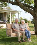 Wicker Porch Swing With Cushioned Seat And Armrests Hangout Ready Outdoor Hanging Swing Bed With Steel Chains for Yard