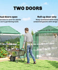 Walk In Tunnel Greenhouse With Shelves And Mesh Door for Easy Plant Care featuring dual and roll-up doors for ventilation