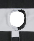 Close-up of hole and zipper on Cabana Stripe Outdoor Zippered Tabletop Cover 60 by 84 Inches Stain Resistant and Waterproof Machine Washable Easy Care