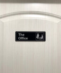 Self Adhesive Acrylic Office Sign For Door Or Wall 9 By 3 Inch Name Plate Black And White Durable 5mm Thick With 3M Adhesive Easy Mount